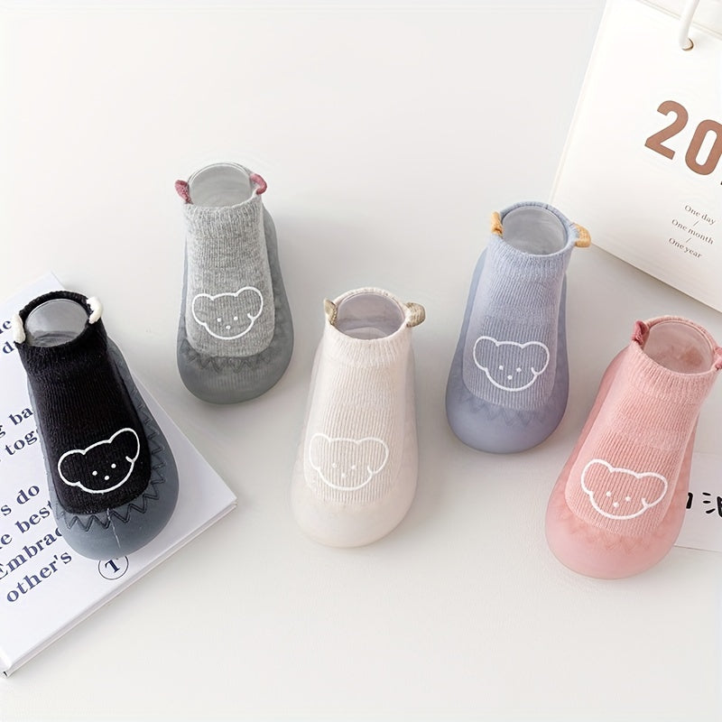 Baby Boys Girls Slip-On Sock Shoes Rubber Sole for Indoor Outdoor Spring Autumn