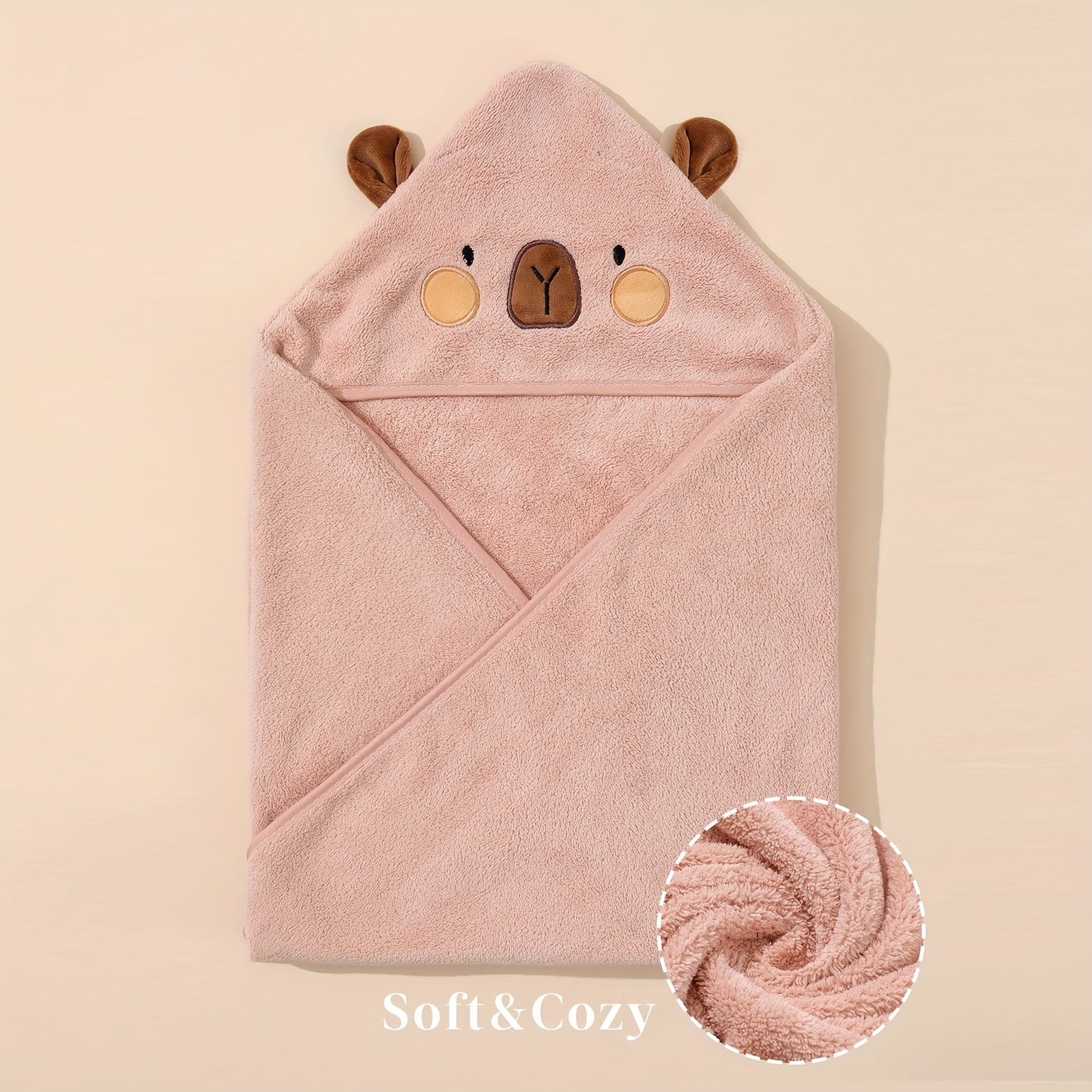 Kids' Soft Cotton Cartoon Towel for Kids White Cozy Blanket for Home and Travel