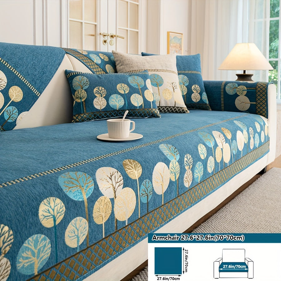 Нескользящая накидка на диван с мотивом дерева для 1-4 местных диванов, безопасна для домашних животных, моется в машине, прочная