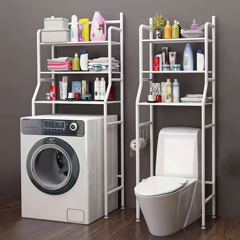 White 3-Tier Metal Bathroom Storage Rack Freestanding Organizer for Toiletries