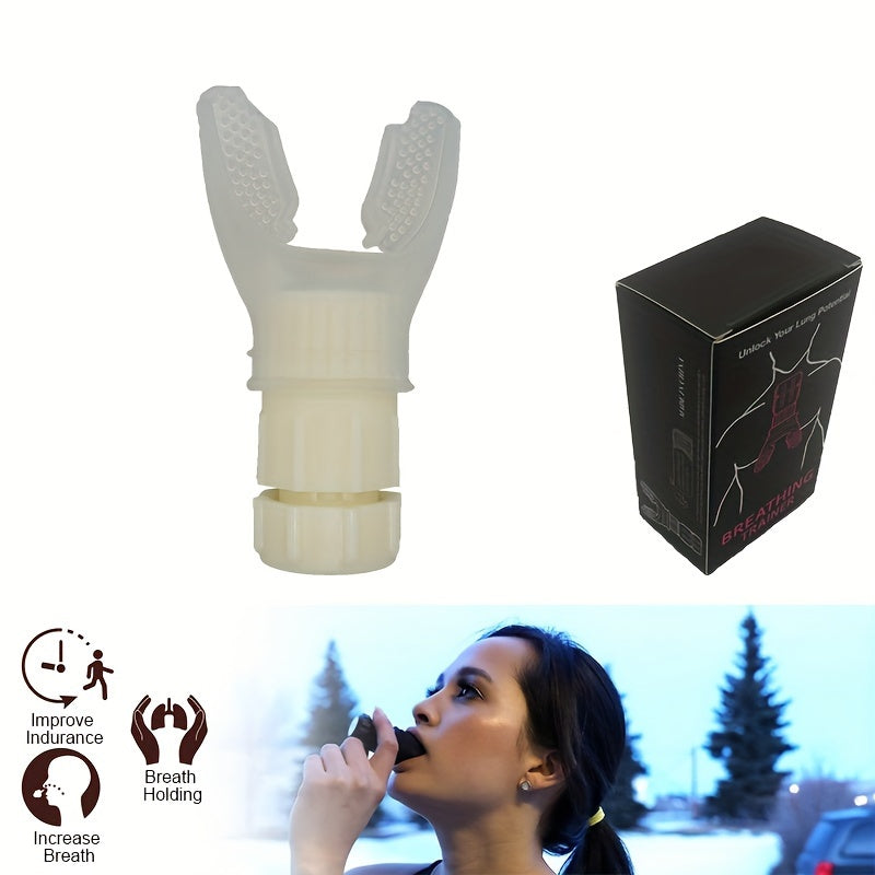 Adjustable Resistance Breathing Exerciser for Lung Capacity Training Black Blue White