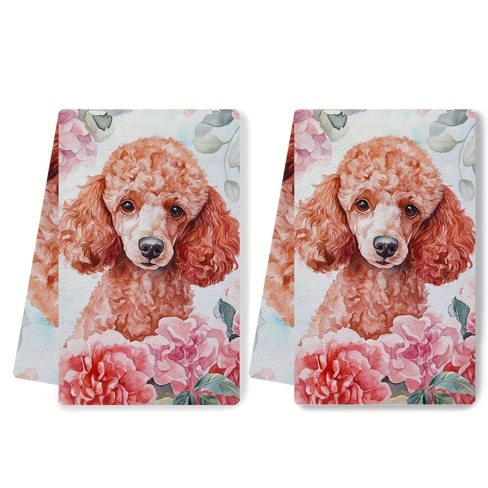 "Sevgi kuni Poodle oshxona sochiqlari to'plami 2 dona - juda singdiruvchi polyester to'qima, mashinada yuvish mumkin, zamonaviy qirg'oq uslubi, o'lchami 40.64x60.96 sm - Mahsulot raqami 2KYSYS1217618, idish sochiqlari"