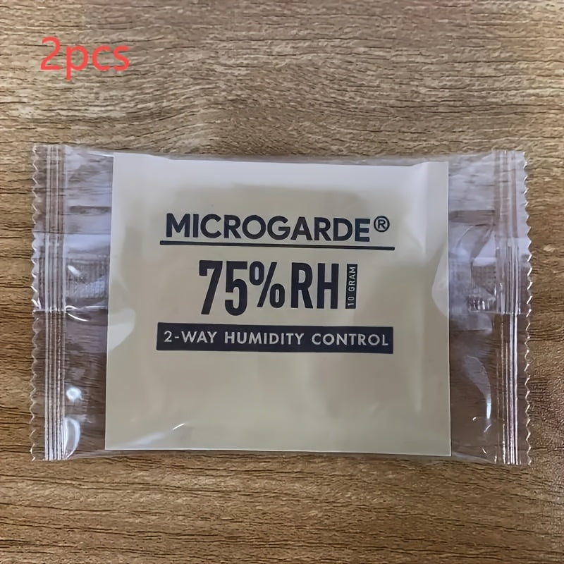 2pcs Portable Cigar Humidity Control Bags Beige Dual-Action No Electricity