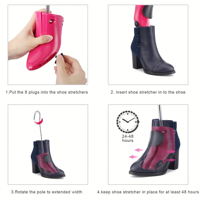 Unisex Shoe Stretcher Boot Shaper Red Adjustable Plastic Shoe Tree