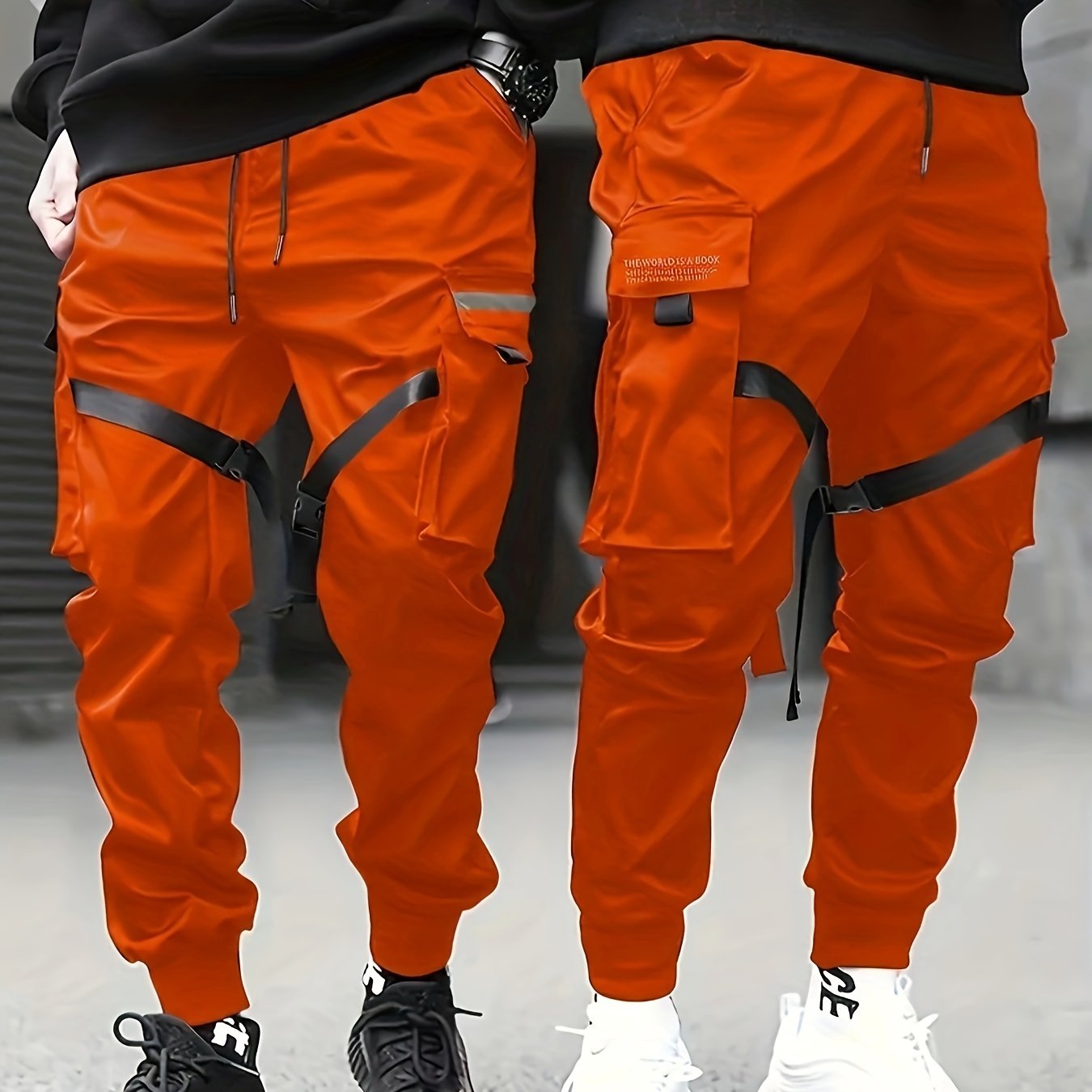 Men's Cargo Pants with Multiple Flap Pockets Casual Work and Outdoor Wear Polyester All-Season
