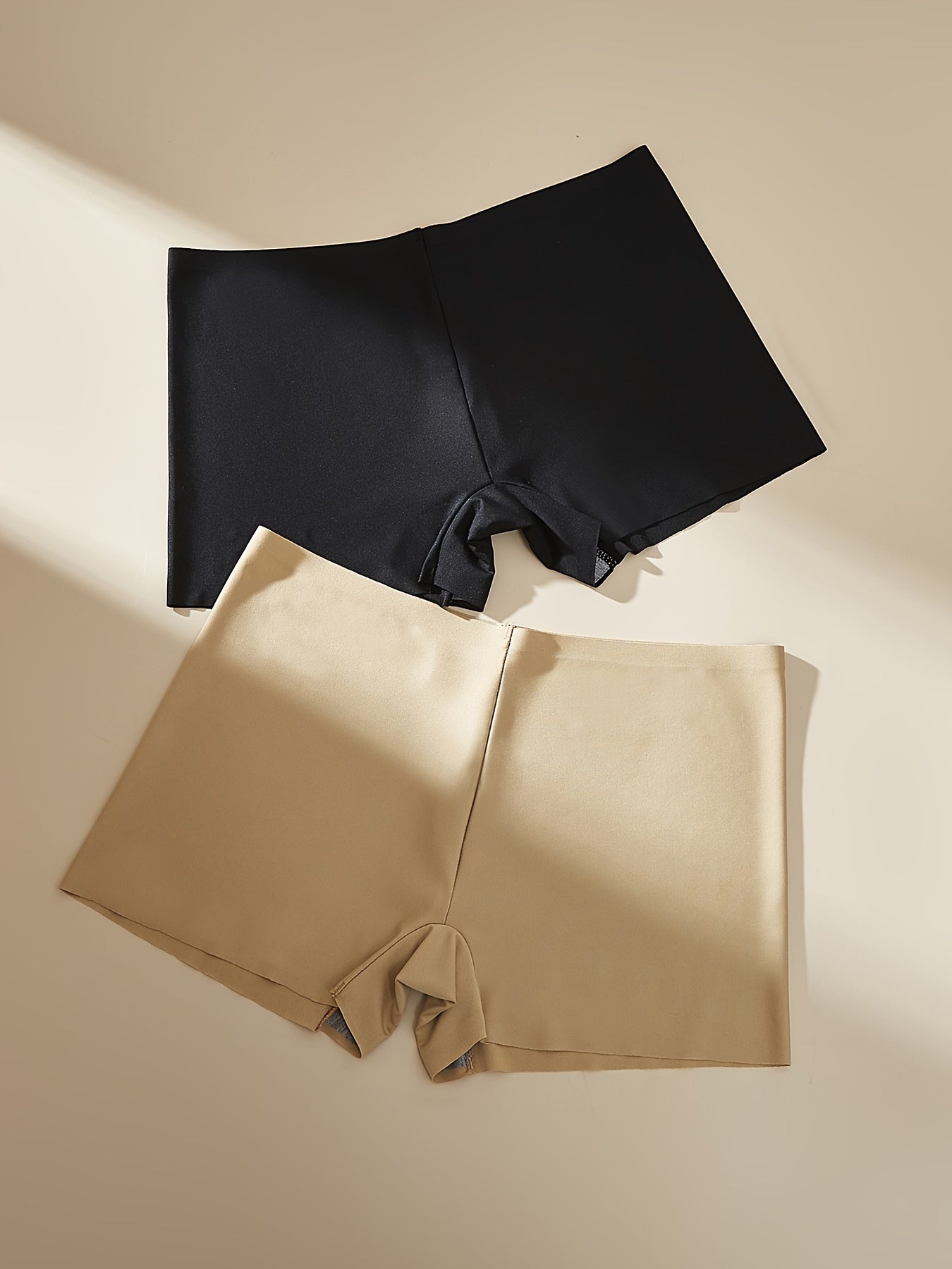 Women's Boyshort Underwear Pack of 3 Seamless Soft No-Show Mid Rise Solid Color Polyester Elastane