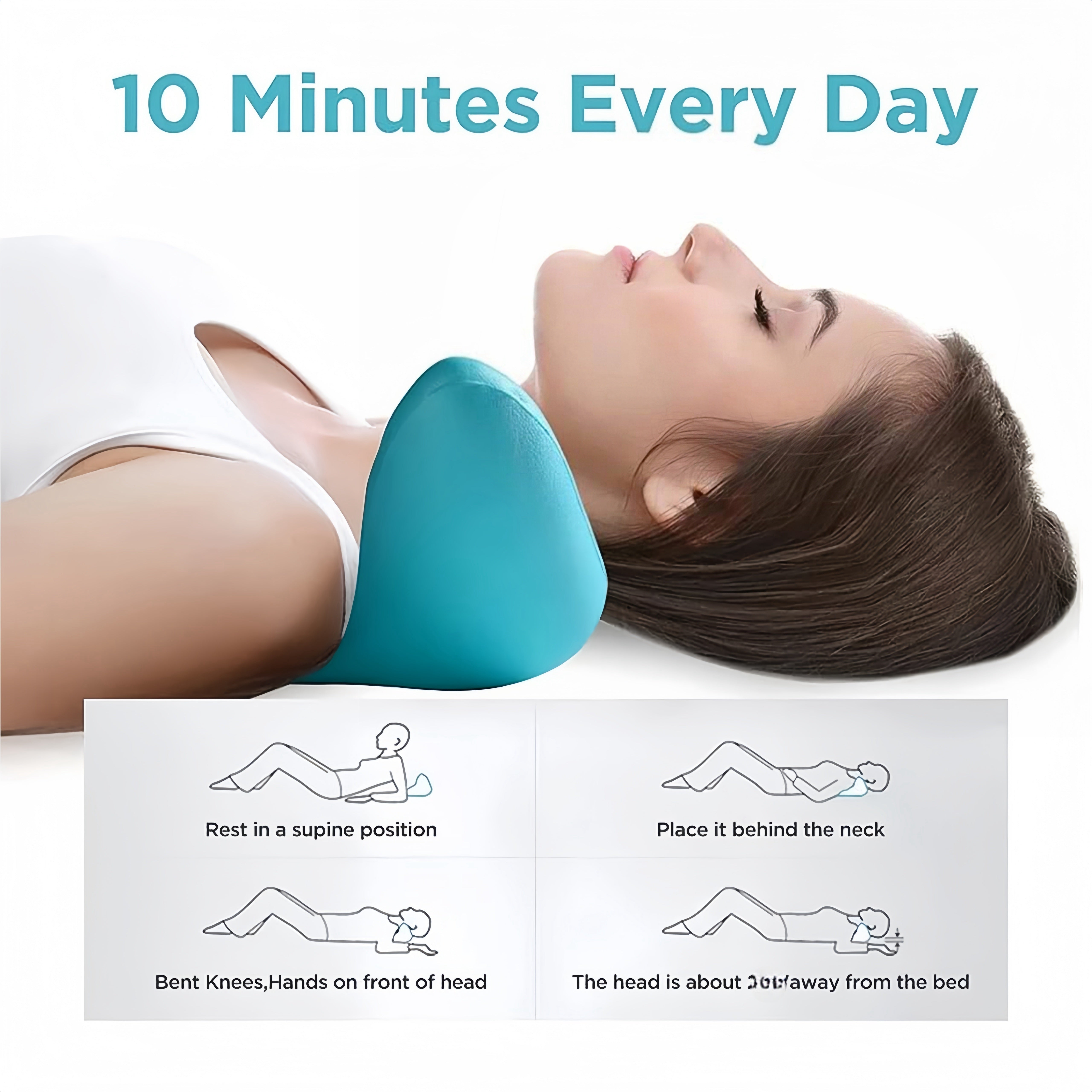 Подушка для массажа шеи с кривой C и шишками для шеи для облегчения боли и поддержки осанки