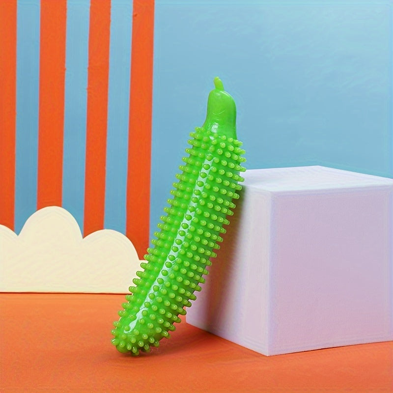 Silicone Dog Chew Toy Shaped Like Cucumber for Medium Breeds Teething Dental Health