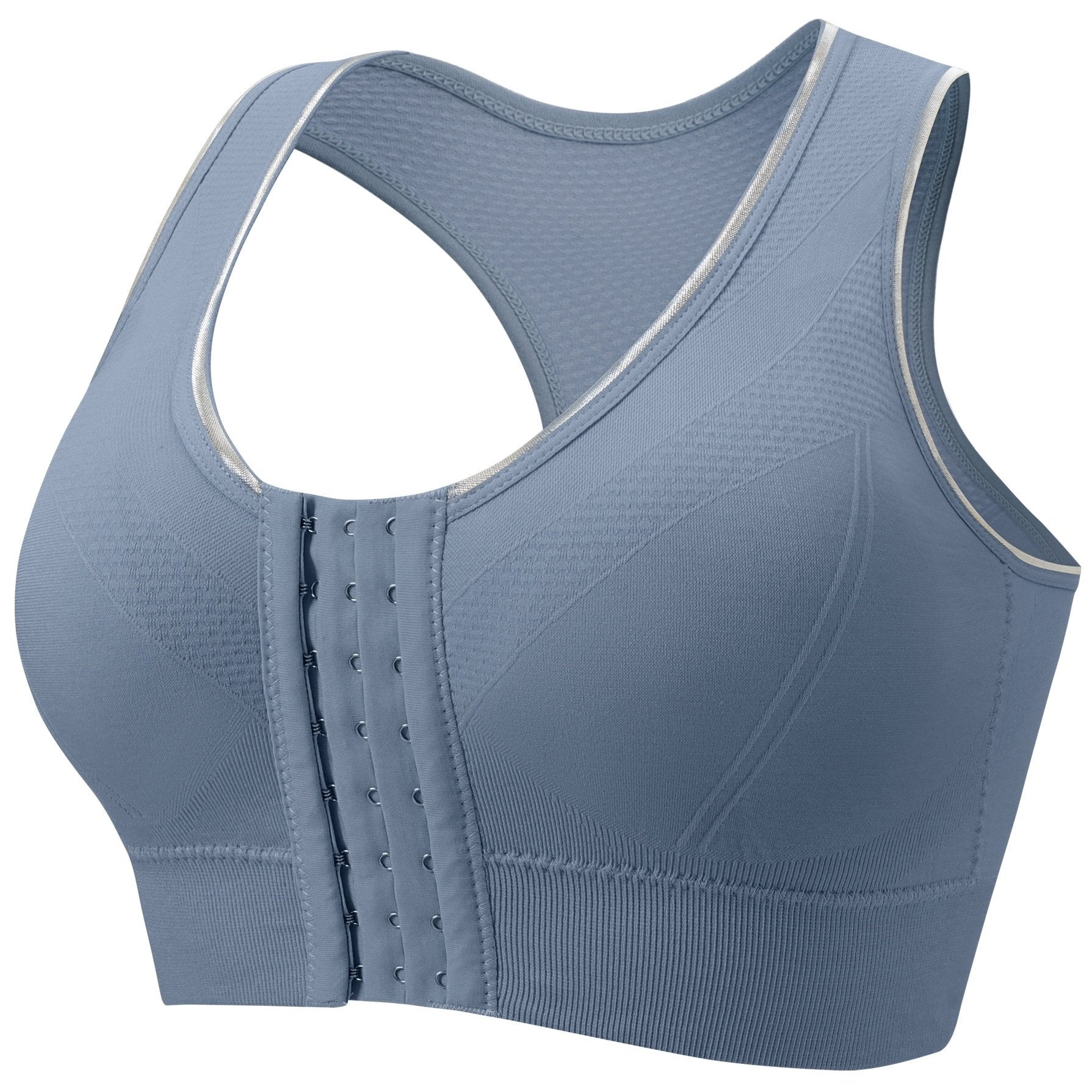 Plus Size Sports Bra Wire-Free Front Closure Breathable Yoga-Ready