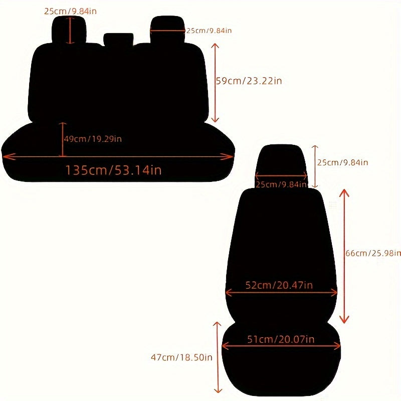 5-Seat Waterproof PU Leather Car Seat Cover Set Universal Fit for SUVs All-Season