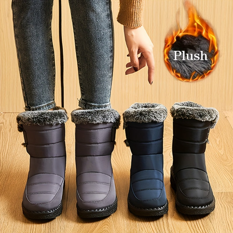 Women's Faux Fur Winter Boots Thick Sole Ankle Snow Boots