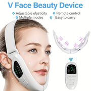 Facial Slimming Device with Remote Control and USB Port, Rechargeable Battery, 6 Accessories