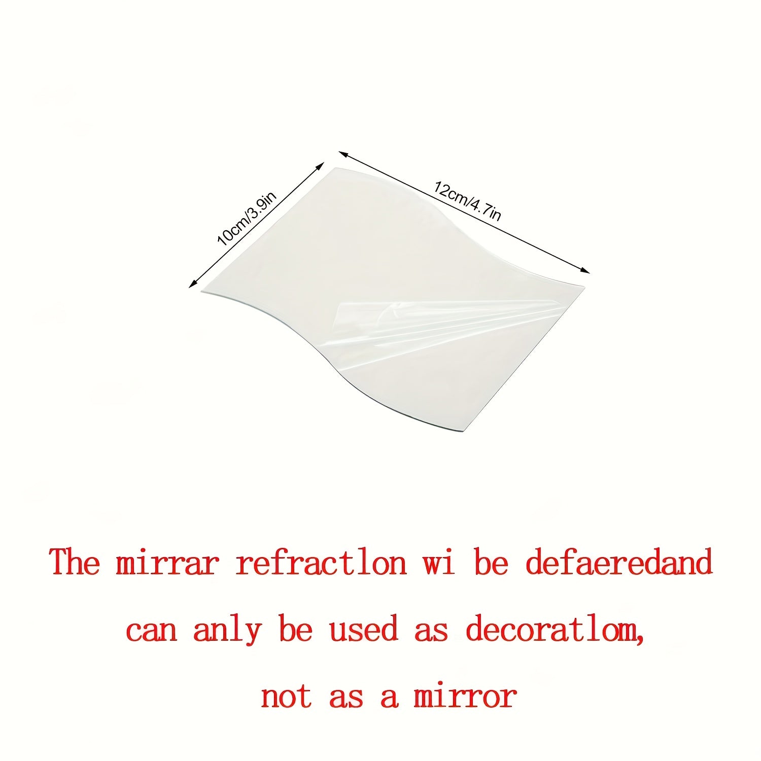 Irregular Mirror Wall Decal Sticker Self-Adhesive for Bedroom and Living Room 11.94cm x 9.91cm