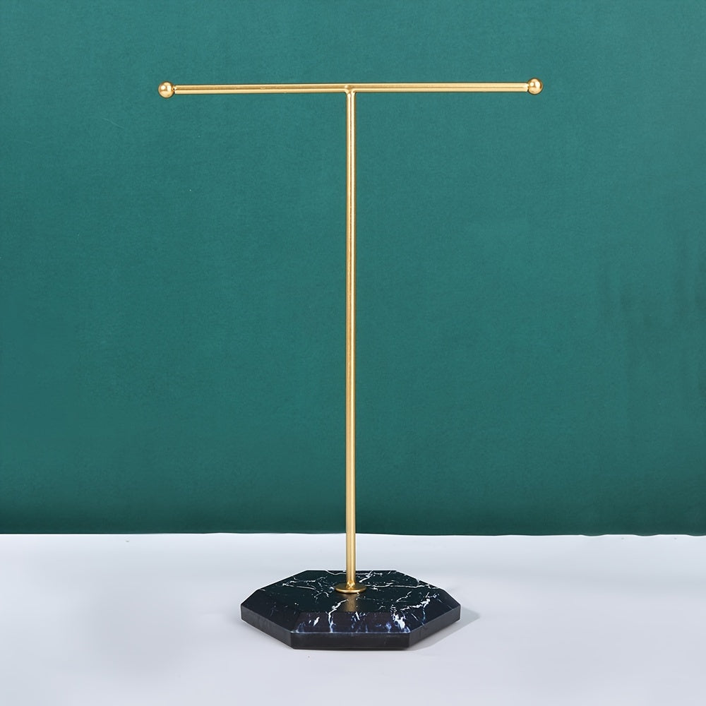 Metal Jewelry Storage Rack with T-Shaped Design for Necklaces Earrings and Rings