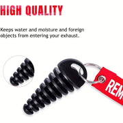 Motorcycle Exhaust Wash Plug Rubber 1.52cm-3.81cm With Keychain Tag