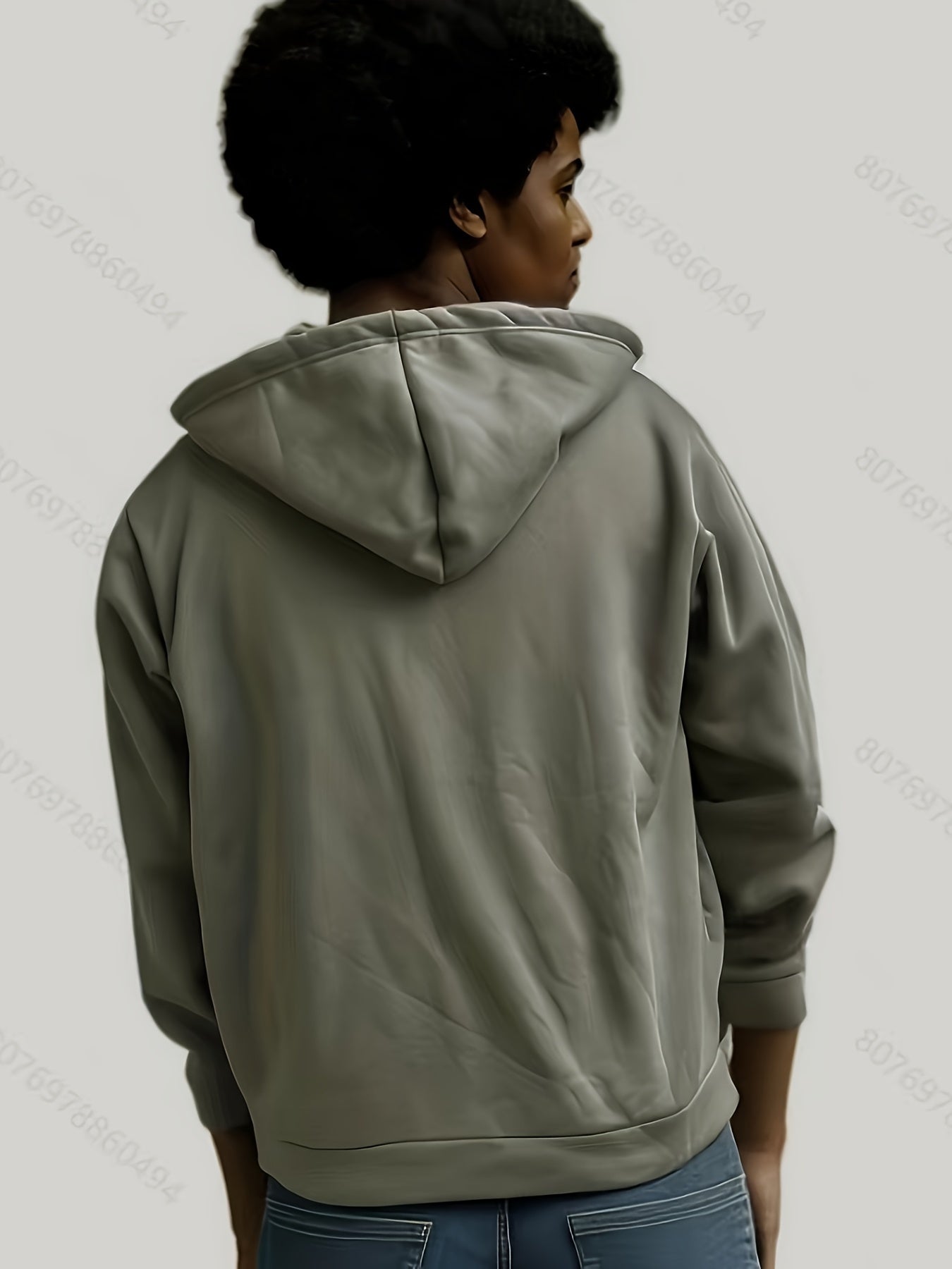 Men's Relaxed Fit Zip-Up Hoodie with Pocket and Hooded Style for Casual Sportswear