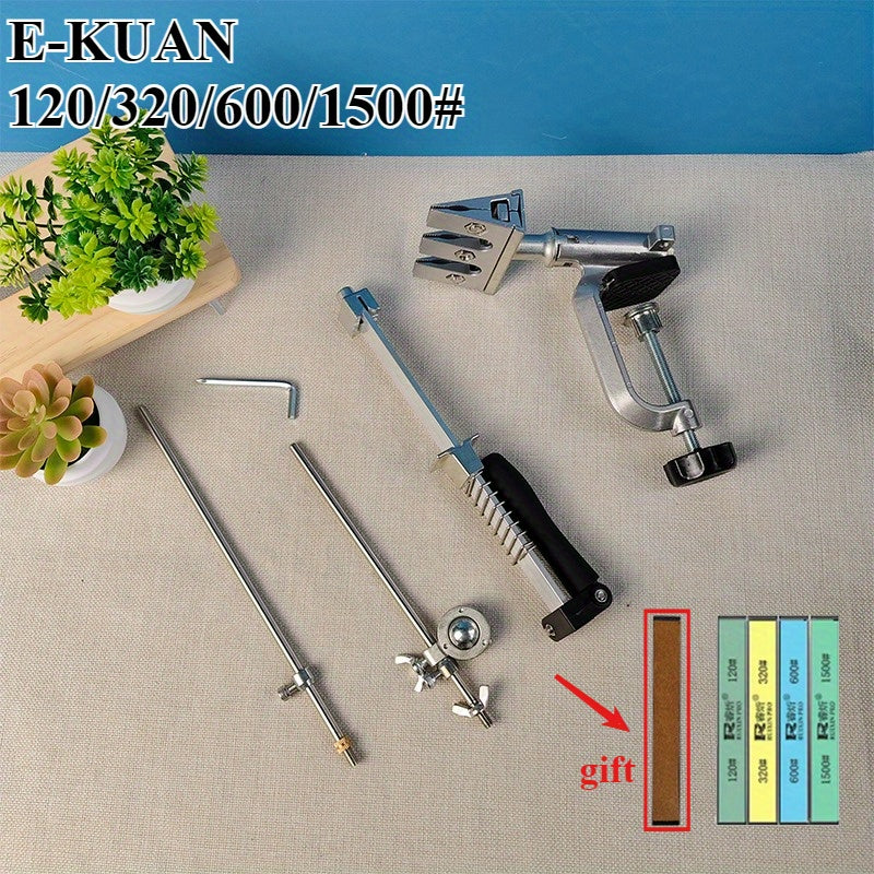 2025 Professional Precision Sharpening Tool with 360° Rotating Flip Fixed Angle system, Adjustable Handle, Multiple Rods. Durable construction. Ideal for kitchen sharpening.