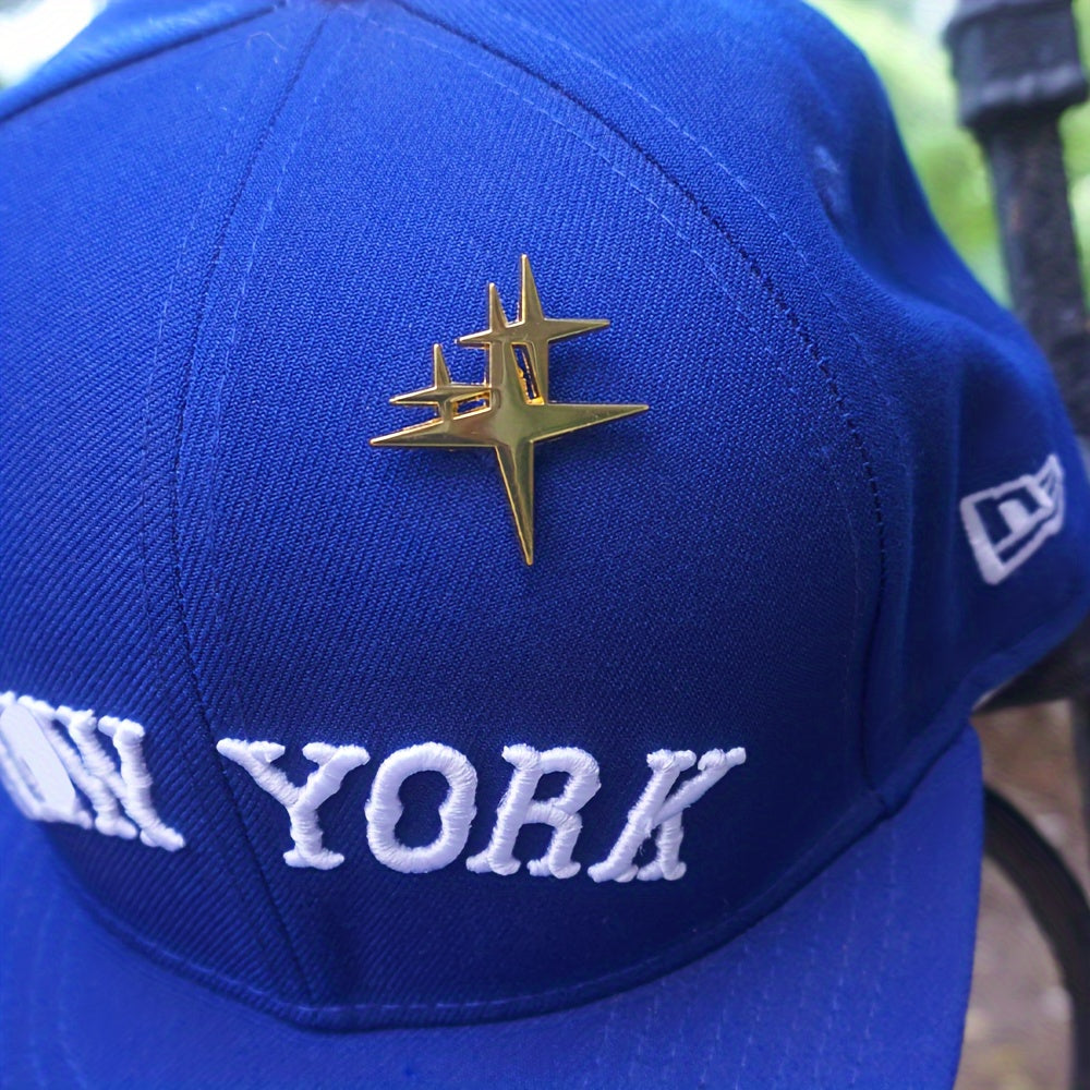 Zinc Alloy Star-Shaped Pin for Clothing and Hats Silver Small