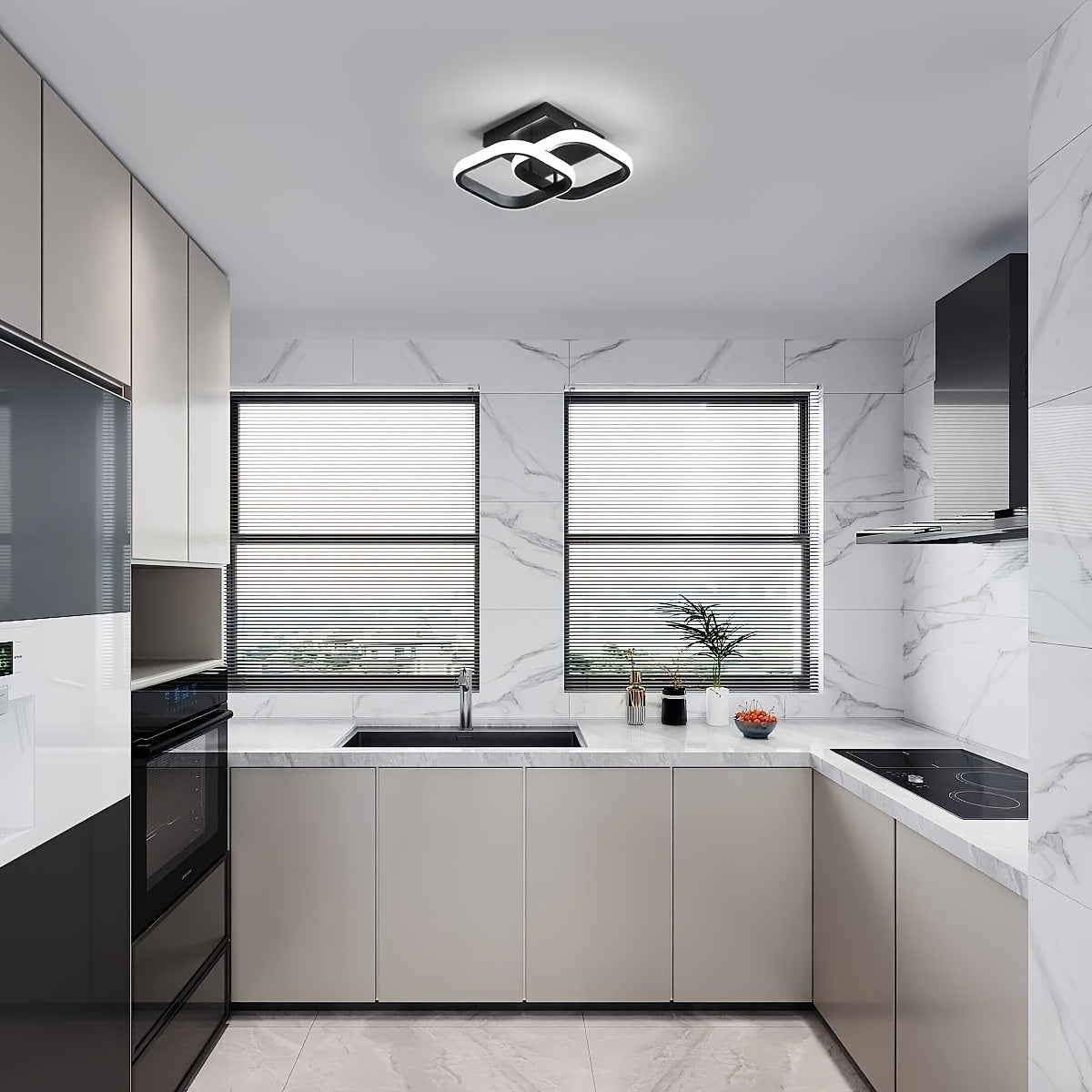 Светильник на потолок из алюминиевого сплава с регулируемой цветовой температурой и диммированием для спальни, ванной комнаты, кухни