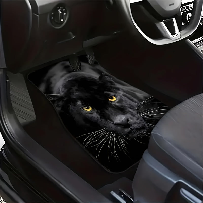 Black Panther Car Floor Mats Set of 4 Waterproof Non-Slip All-Weather Polyester Universal Fit