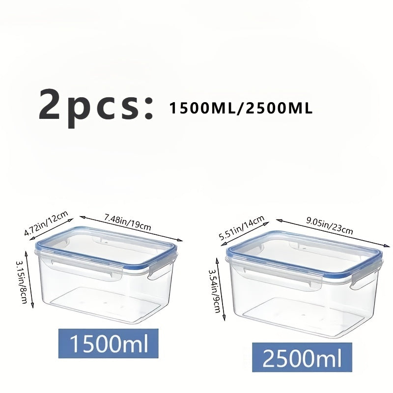4 Pack Food Storage Containers 2.7L Airtight Reusable Fridge Organizer