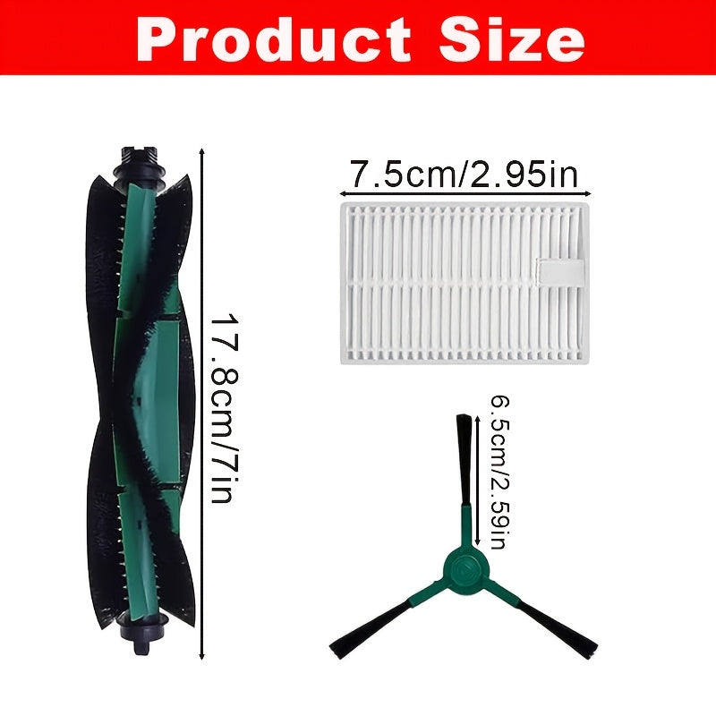 16-Piece Replacement Parts Set for Robot Vacuum Cleaner Includes Brushes Filters and Side Brushes