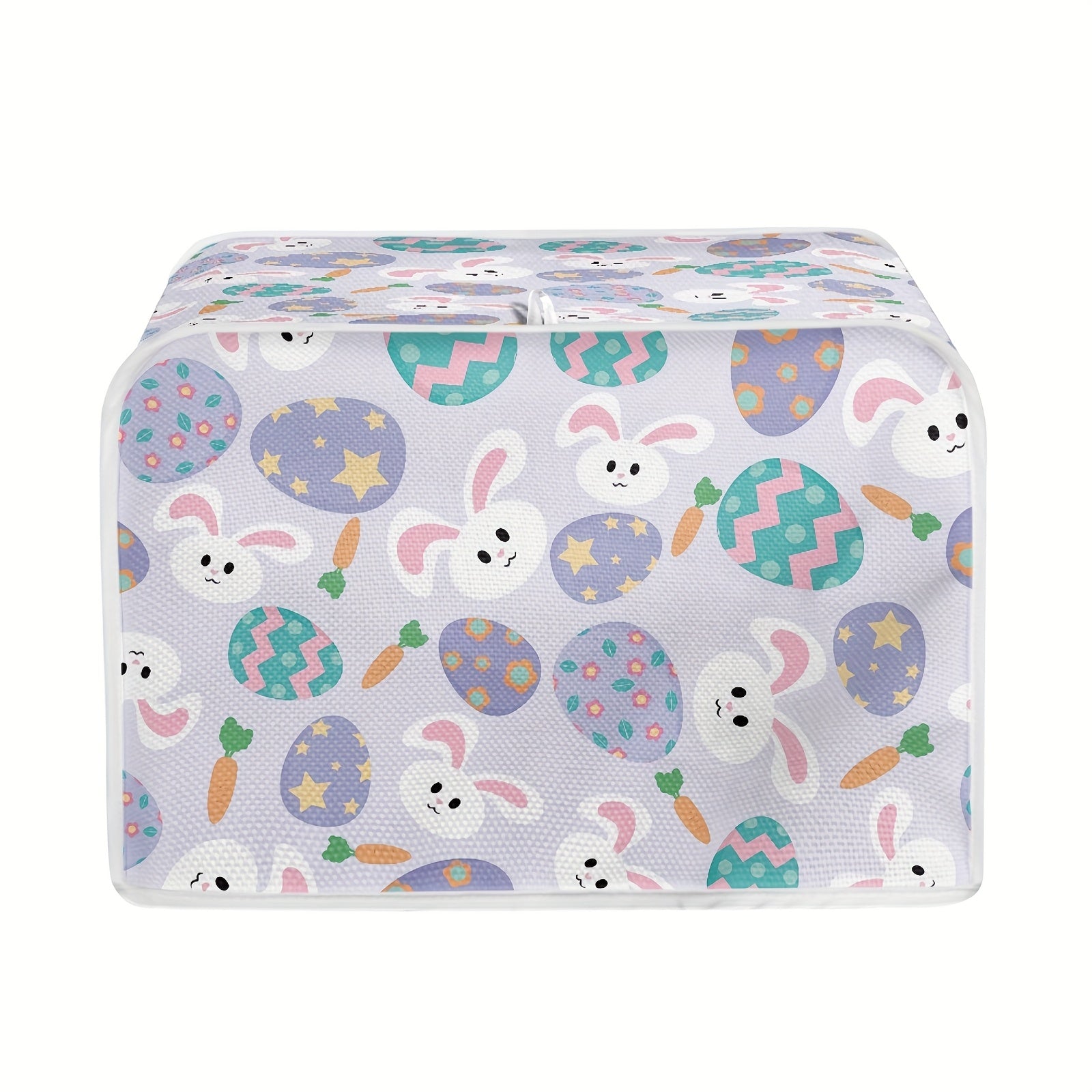 Festive Toaster Cover Polyester Dust Protector with Holiday Gnome Hearts Easter Eggs
