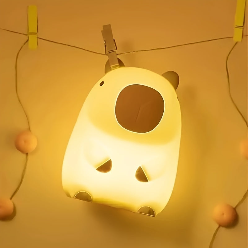 Cartoon Capybara Night Light USB Rechargeable Touch Lamp for Bedroom