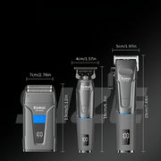 Профессиональный набор для ухода KEMEI, 3 шт., с USB-зарядкой для машинки для стрижки и бритвы, цифровым дисплеем, беспроводной зарядкой, литиевым аккумулятором, рабочим напряжением ≤36V - KM-2375