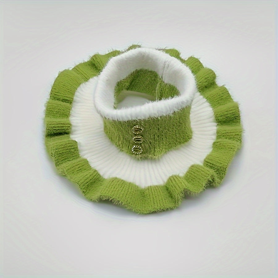 Winter Mink Velvet Neck Sleeve with Button Decor for Outdoor Wear Warm Fake Collar