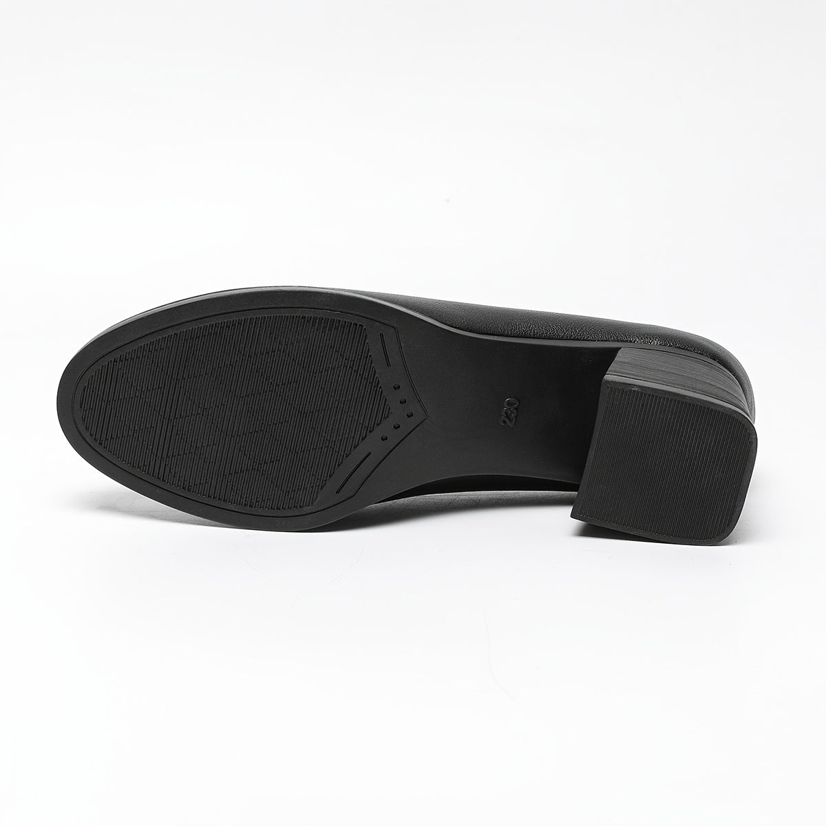 Women's Comfortable Microfiber Slip-On Work Shoes with Chunky Heels