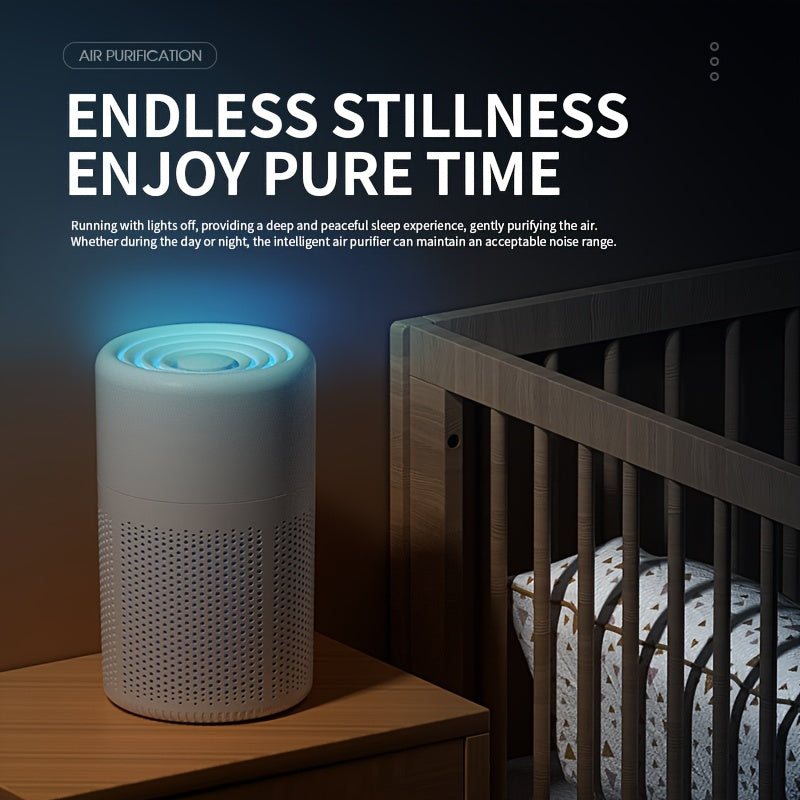 White USB Air Purifier for Bedroom Living Room Car Office Dust Smoke