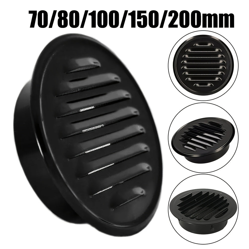 Black Stainless Steel Vent Grille Wall Mount Round Drain Cover Multiple Sizes