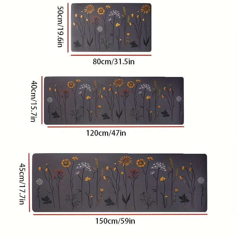 Premium Flannel Anti-Fatigue Kitchen Mat Non-Slip Waterproof Cushioned Floor Mat