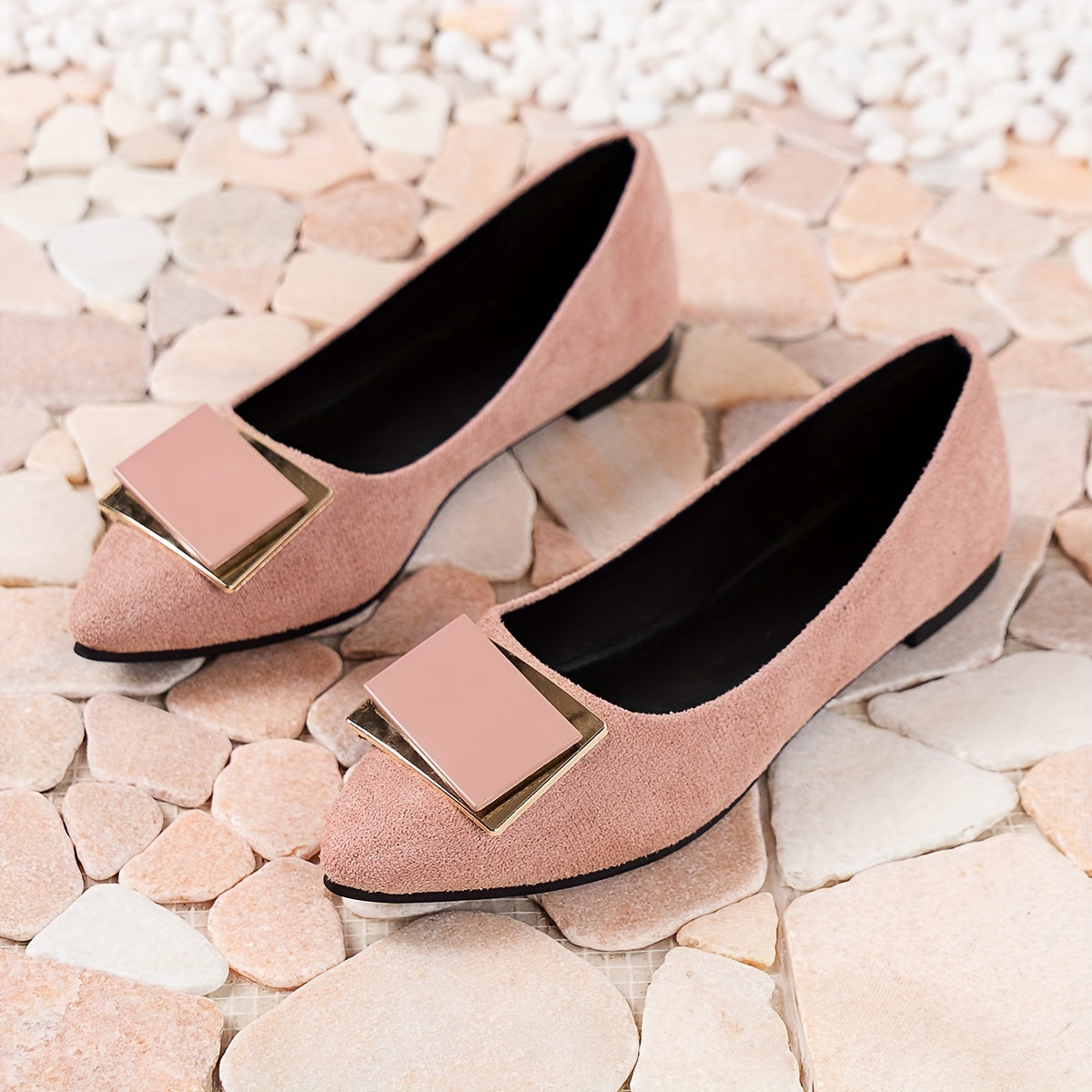 Zapatos planos negros de punta para mujer, zapatos de trabajo versátiles y cómodos para primavera y otoño