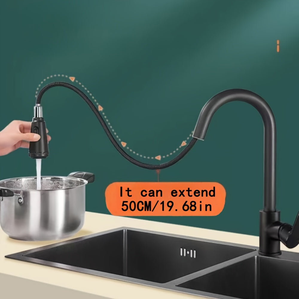 360° Rotating Kitchen Faucet with Hot Cold Water Sprayer Brushed Finish for RVs Campers and Travel Trailers