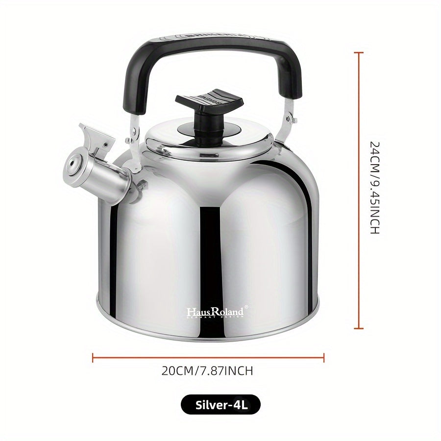 Stainless Steel Whistle Kettle 4L Capacity for Gas Electric and Ceramic Stoves