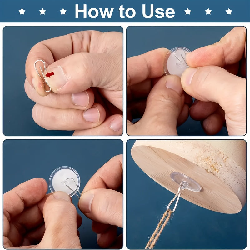 100 ta shift uchun 50 ta yopishqoq va shaffof mustahkam devor kancalari, bayram bezaklari uchun