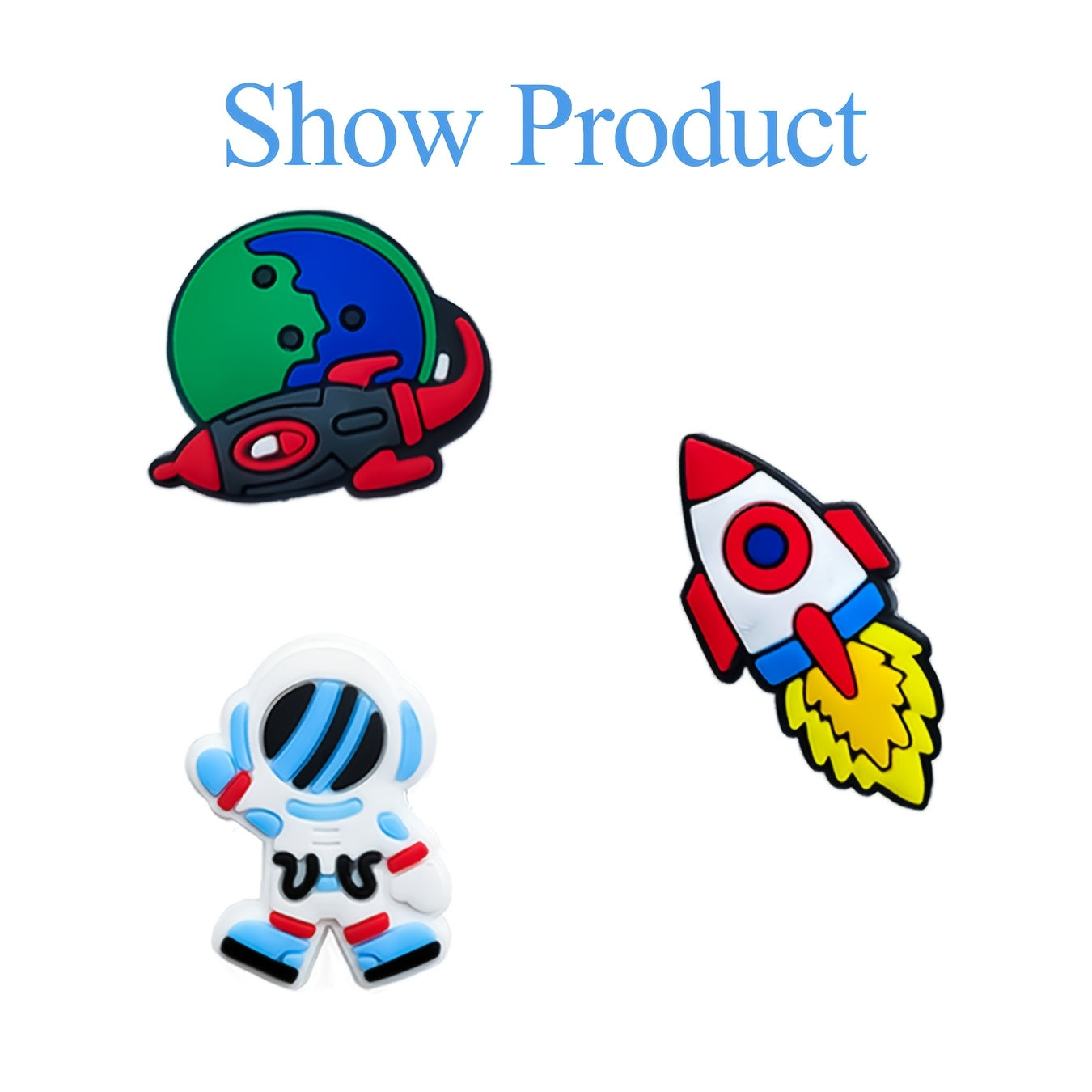 25Pcs Kids PVC Spacecraft Shoe Charms for DIY Slippers and Gifts