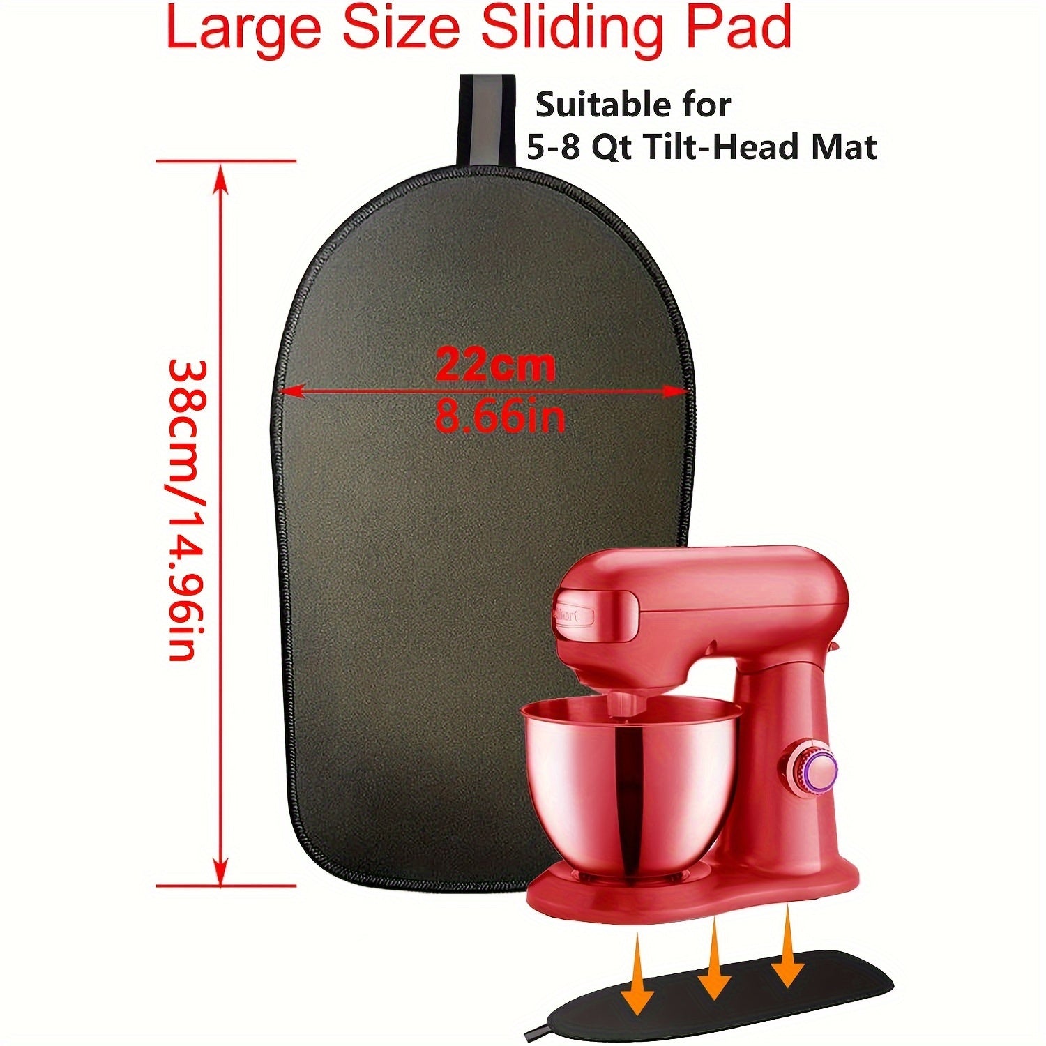 5-8 kvartli bowl-lift stand mikserlari uchun slayd mat, reflektiv lenta, sirpanmaydigan pad va mustahkam tikilgan qirra bilan. Mikser brendlari bilan mos keladi, 4.5-5 kvartli tilt-head mikserlar uchun joyni tejaydi.