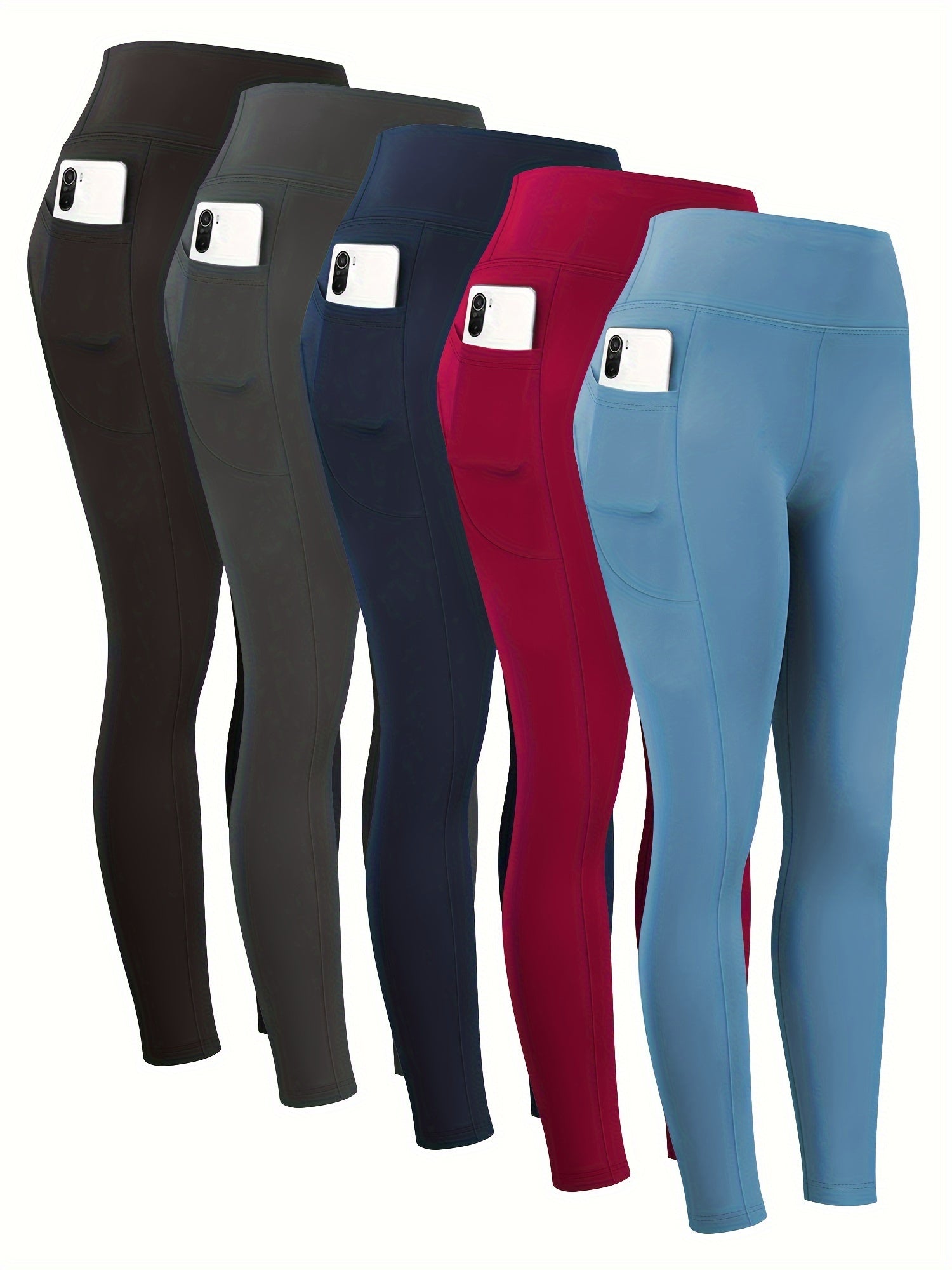 Plus Size High Waist Tummy Control Leggings with Pockets for Women