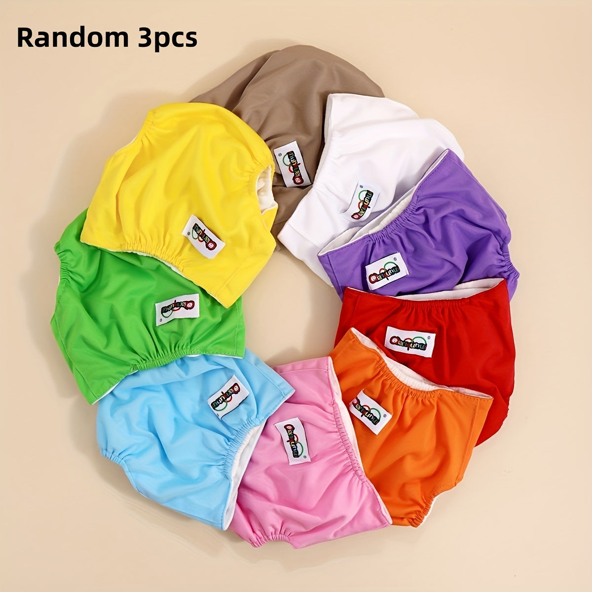 Paquete de 3 pañales de tela reutilizables de algodón para bebés y niños pequeños, pantalones de entrenamiento impermeables