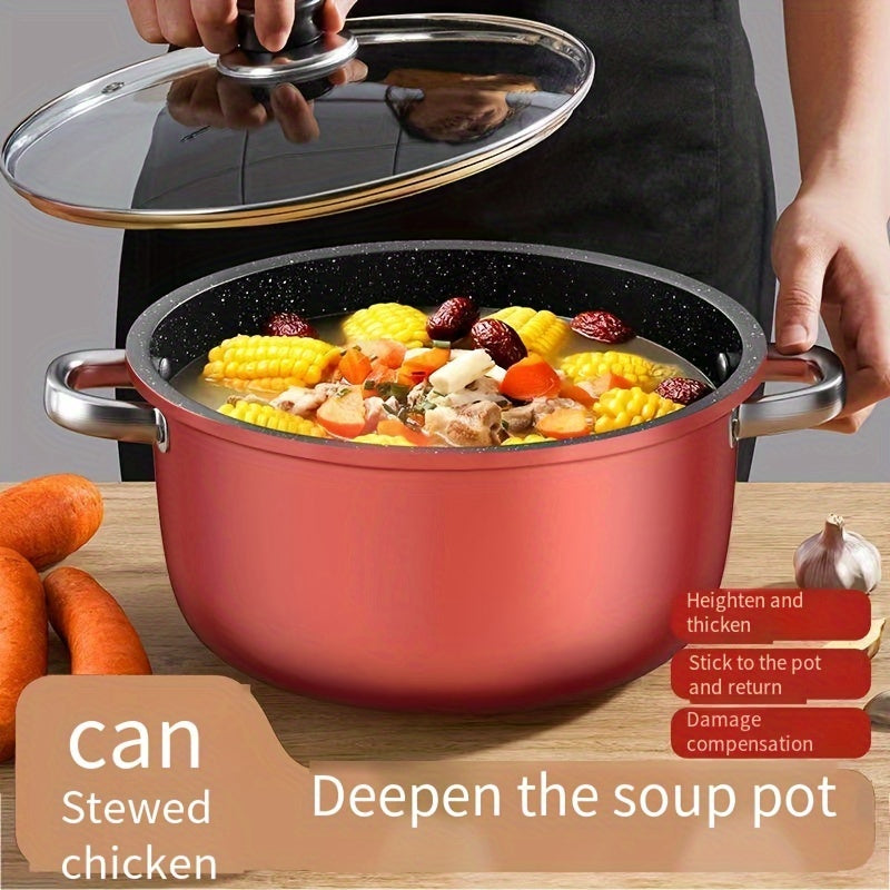 Cast Iron Stew Pot with Non-Stick Coating, High-Temperature Resistant, Flat Base for Even Heating