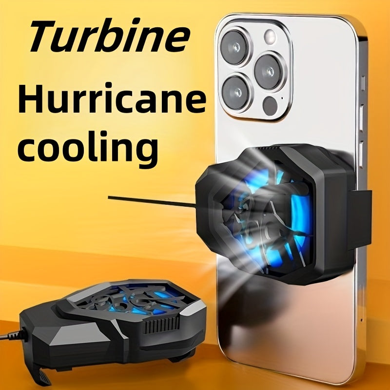 USB-Powered Mobile Phone Cooling Fan Clip-On ABS Material for Smartphones and Tablets