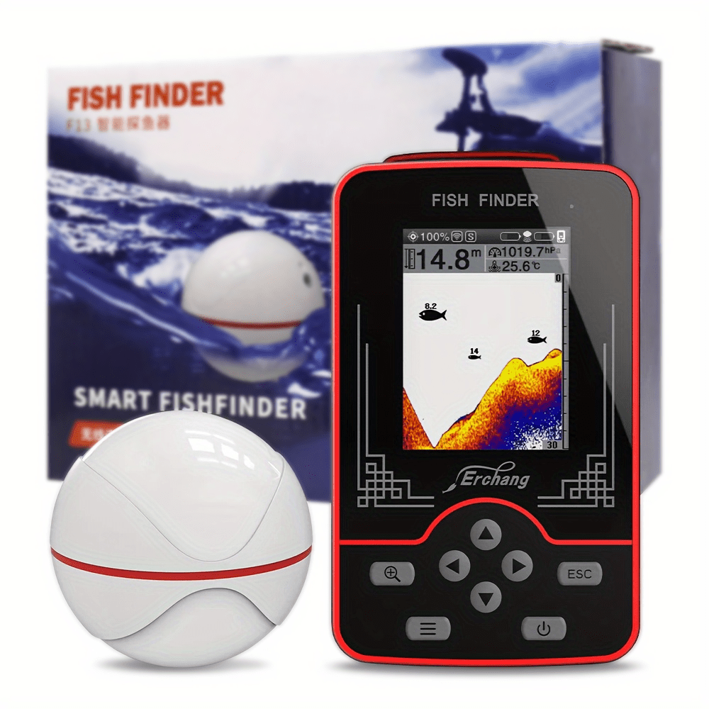 Wireless Fish Finder Sonar with 60.96m Range LCD Display Rechargeable Battery Portable for Lake River Sea Fishing