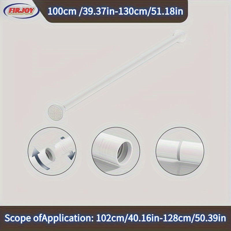 Adjustable Stainless Steel Shower Curtain Rod No-Drill Extendable for Bathroom