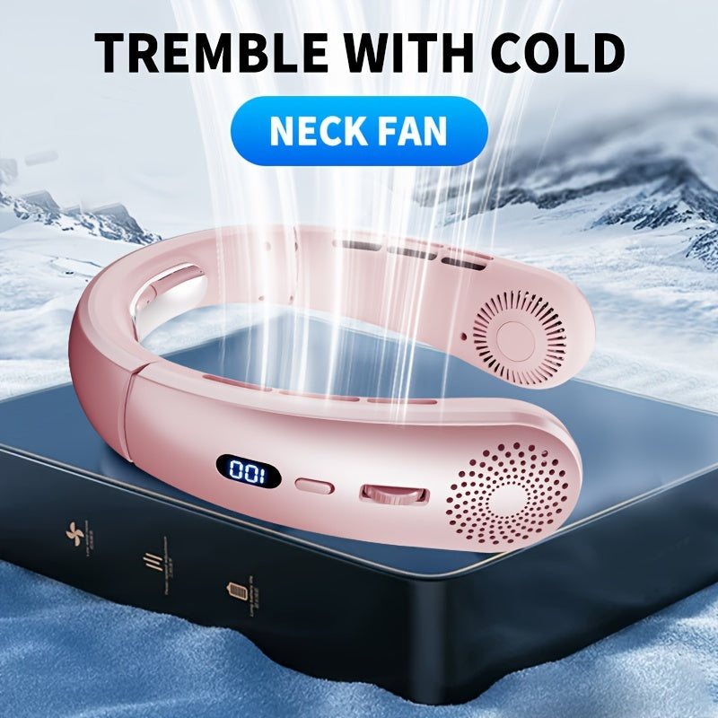 Portable Neck Fan Personal Cooler with Digital Display and Adjustable Speeds