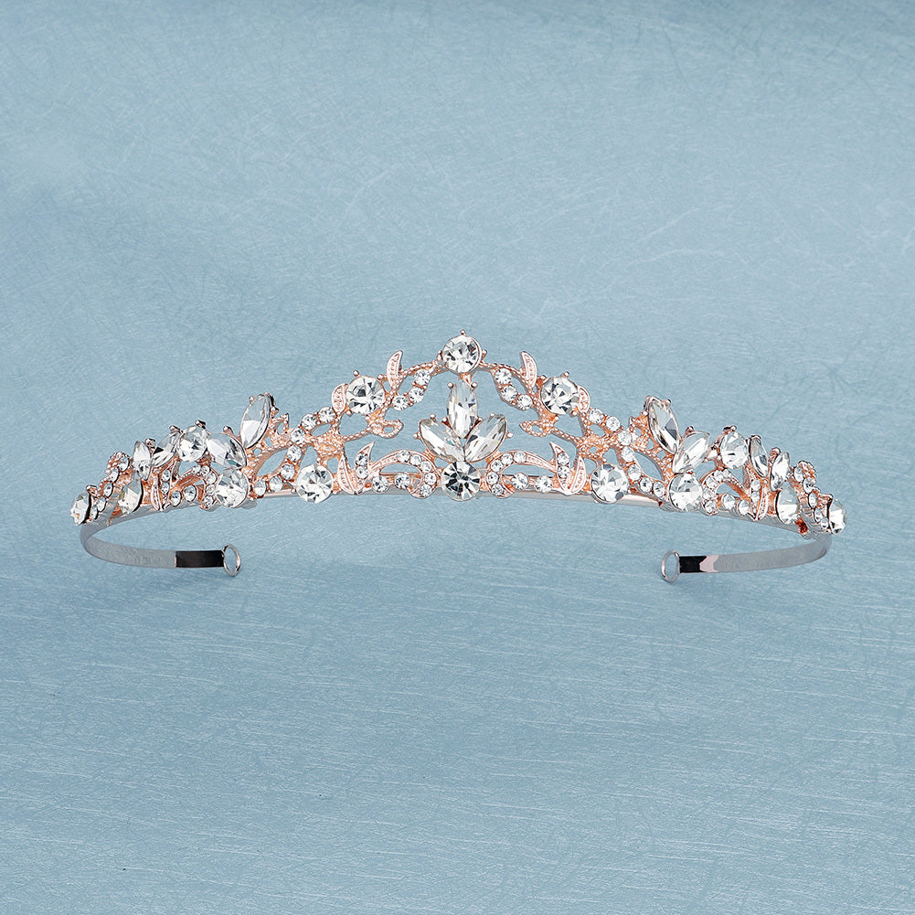 Qizlar uchun princess tiara soch aksessuari, rhinestone taxtasi taqilishi uchun taqilgan bosh band, tug'ilgan kun bayrami bezaklari