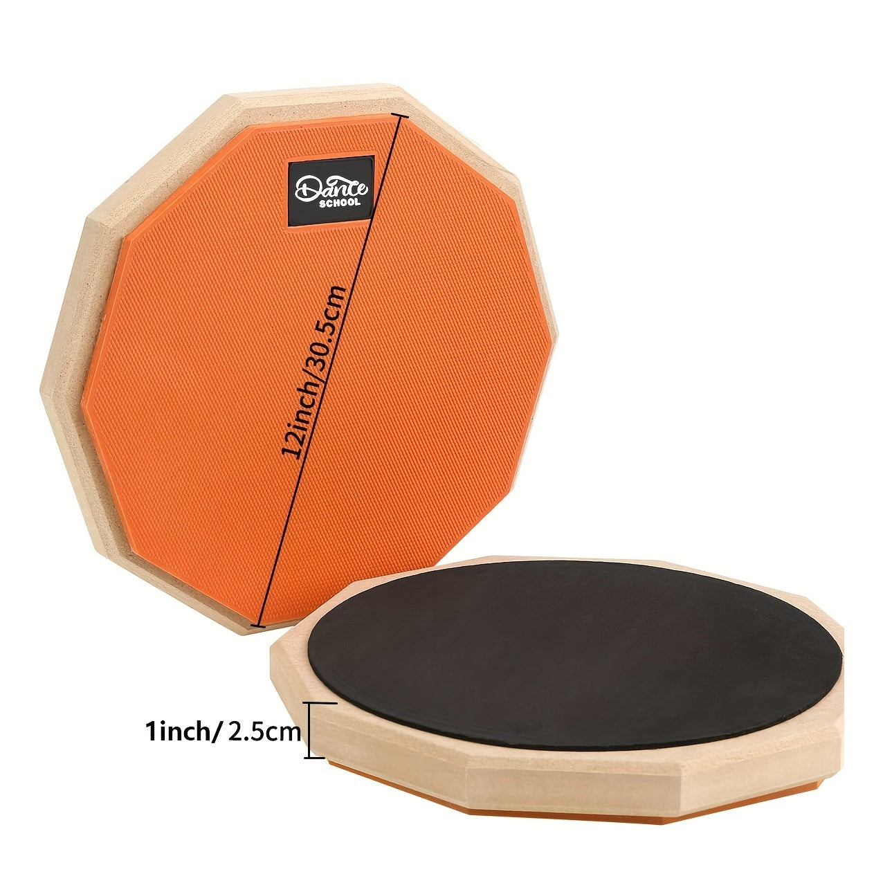 Silicone Practice Drum Pad Set 30.48 cm with Sticks in Gray Blue Orange