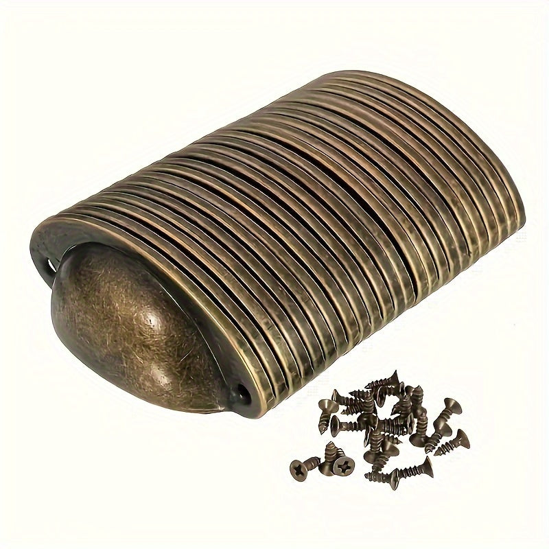 4 ta eski metallardan yasalgan tortma tutqichlari, vintlar bilan birga. O'z ichiga olgan dizayni bilan ajralib turadi, vintage axlat qutilari yoki shkaflar uchun ideal. Uy mebellari uchun mukammal.